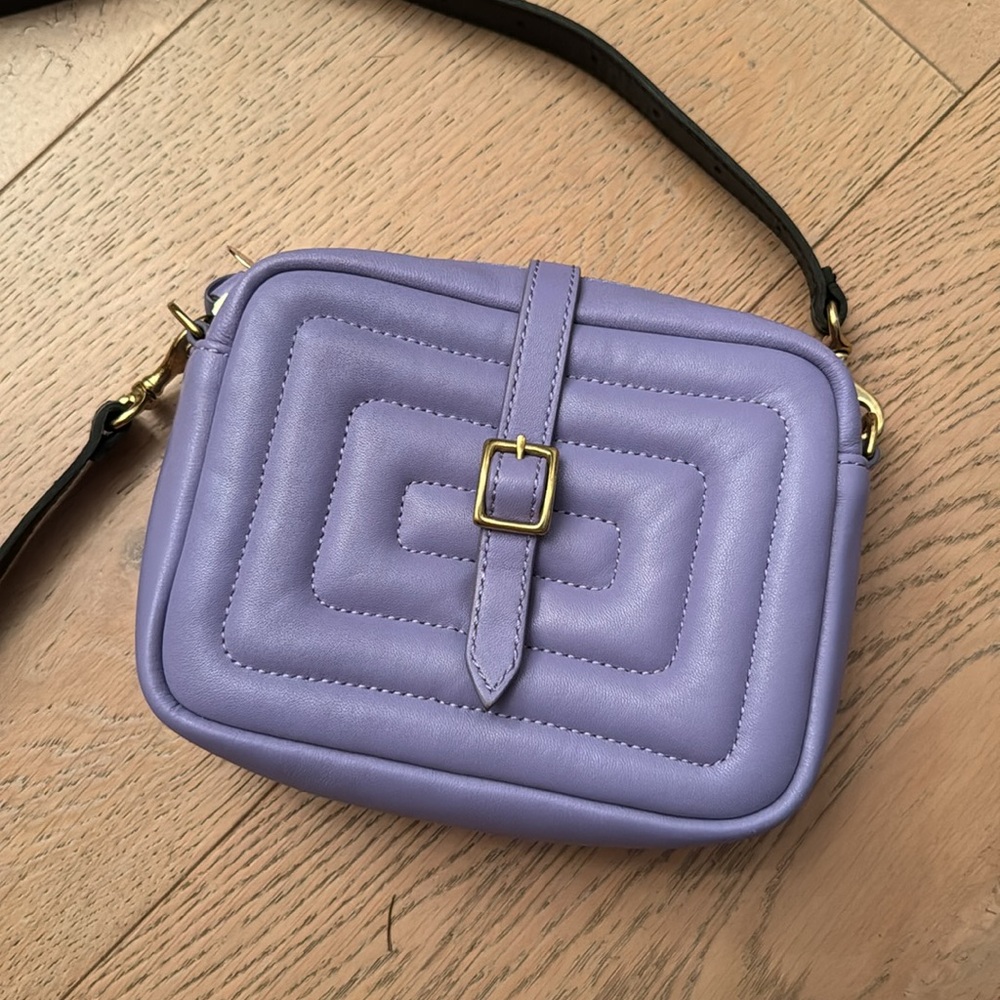 Clare V Gigi Quilted Crossbody mini purple Bag